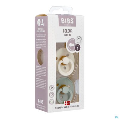 Bibs 1 fopspeen duo sage ivory