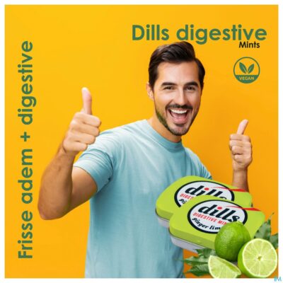 Dills ginger & lime mints z/suiker 15g-3