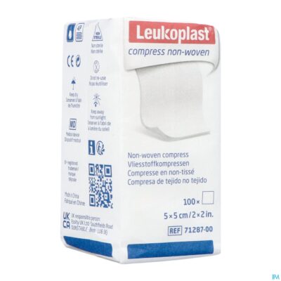 Leukoplast compress n/woven n/st. 5cmx5cm 100