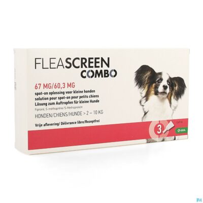 Fleascreen combo 67mg/60,3mg spot on hond pipet 3