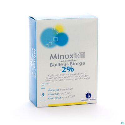 Minoxidil biorga 2% opl cutaan koffer fl 3x60ml-4