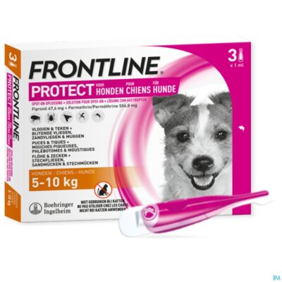 Frontline protect spot on opl hond 5-10kg pipet 3-2