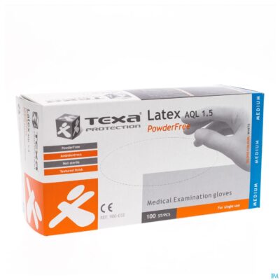 Cmt handschoenen latex wit pf m 100-2