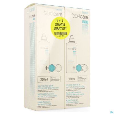 Febelcare eye 1 vloeist.contactlens 350ml 1+1grat.