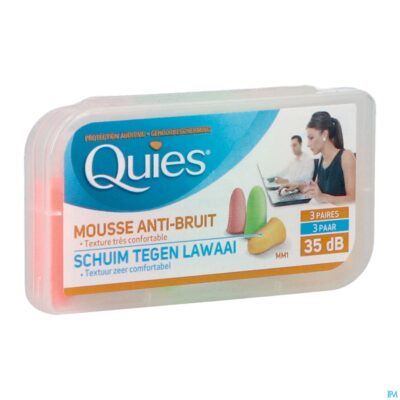 Quies oordoppen schuim fluo 3 paar