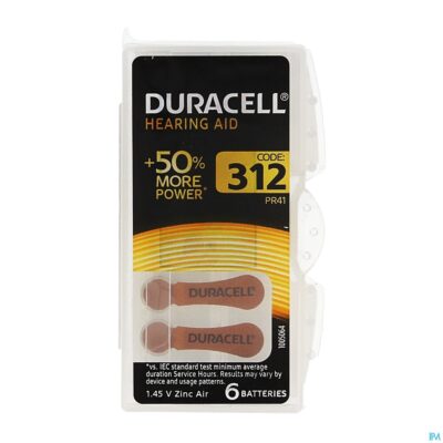 Duracell easytab hoorbatterij da312 6 bruin-2