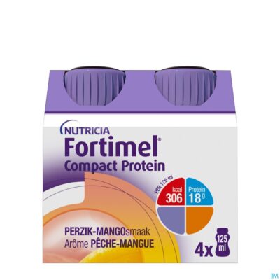 Fortimel compact protein perzik-mango flesjes 4x125 ml