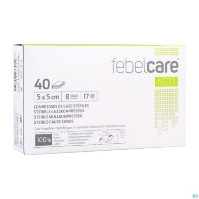 Febelcare med1 steriele gaaskompres 5,0x5,0cm 40x1-3