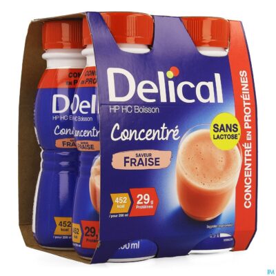 Delical geconcentr. aardbei 4x200ml