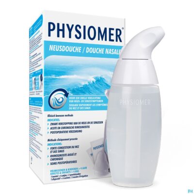 Physiomer neusdouche + zeezout zakje 6-4