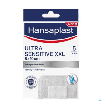 Hansaplast pleisters ultra sensitive xxl 8x10cm 5