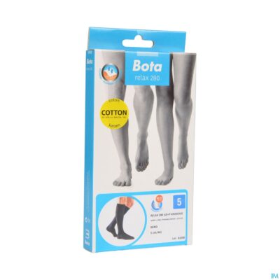 Bota relax 280 katoen korte kous zwart n5