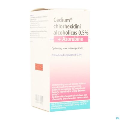 Cedium chlorhexidini gluc alc 0,5% 125ml+azorubine-2