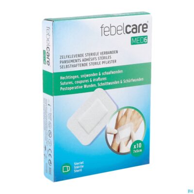 Febelcare med6 zelfkl. steriele verband.7x5cm 10st