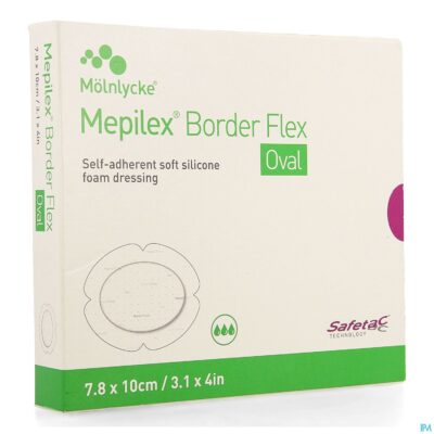 Mepilex border flex oval verb 7,8x10cm 5 583500