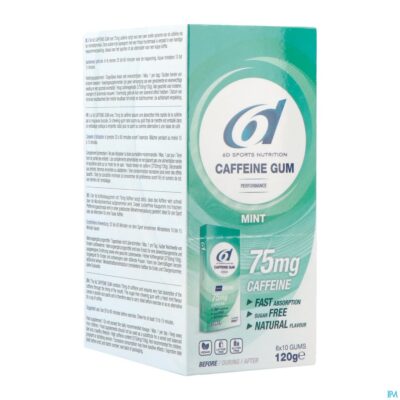 6d sports caffeine 75mg gum mint 60x2g