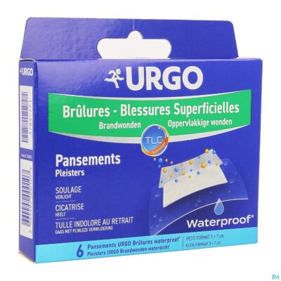 Urgo brandwonden oppervlakkig wtp wondpl. 5x7cm 6
