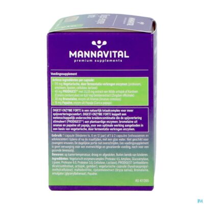 Mannavital digest enzyme forte v-caps 60-2