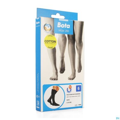 Bota relax 280 katoen korte kous zwart n6-2