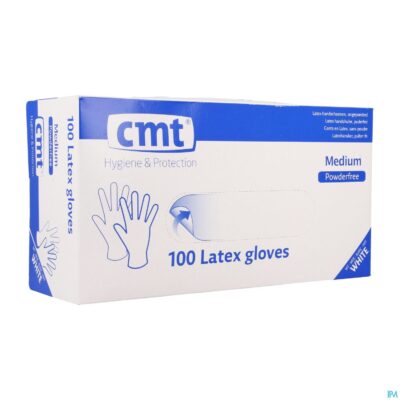 Cmt handschoenen latex wit pf m 100