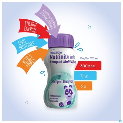 Nutrinidrink compact mult fibre chocosmaak 4x125ml-4
