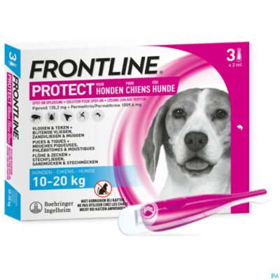 Frontline protect spot on opl hond 10-20kg pipet 3-2