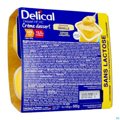 Delical creme dessert hp-hc z/lact.vanil 4x125g nf