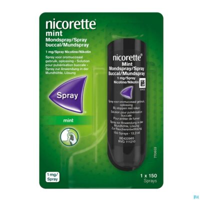 Nicorette mint 1mg mondspray z/suiker 150