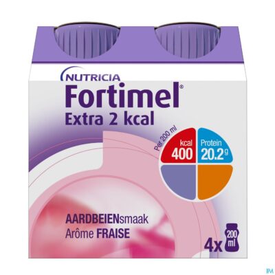 Fortimel extra 2kcal aardbei 4x200ml