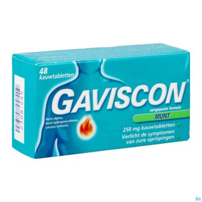 Gaviscon munt kauwtabl 48x250mg