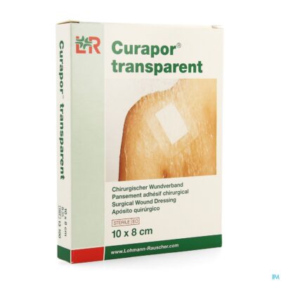 Curapor transparant steriel 10cmx 8cm 5 13100