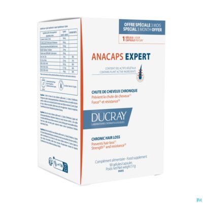 Ducray anacaps expert progres. haarutival caps 90-3
