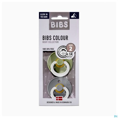 Bibs 2 fopspeen duo glowindark sage/cloud 2