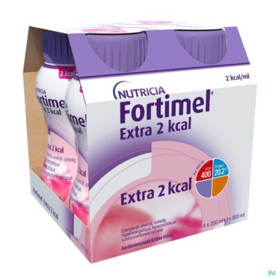 Fortimel extra 2kcal aardbei 4x200ml-2