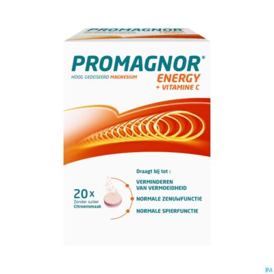 Promagnor magnesium 400mg + 180mg vitamine c (20 bruistabletten)