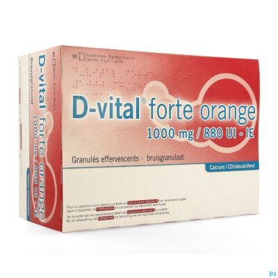 D-vital forte sinaas 1000mg/880ie zakjes 90