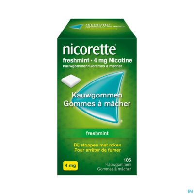 Nicorette freshmint kauwgom suikervrij 105x4mg
