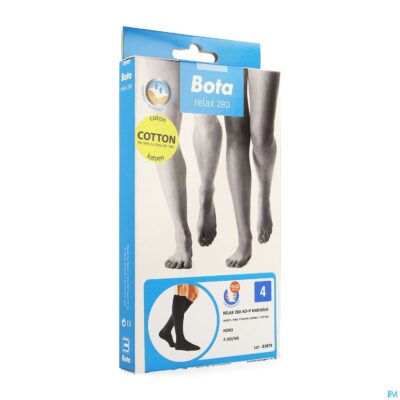 Bota relax 280 katoen korte kous zwart n4-2