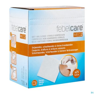 Febelcare med2 komp.n/inkl. ster. 5,0x 5,0cm 25x1