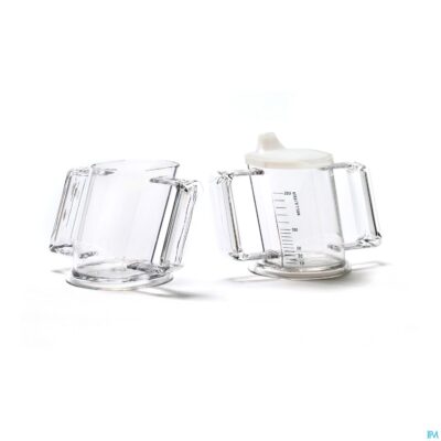 Handycup beker schuin transp+2 tuit.237ml henrotek