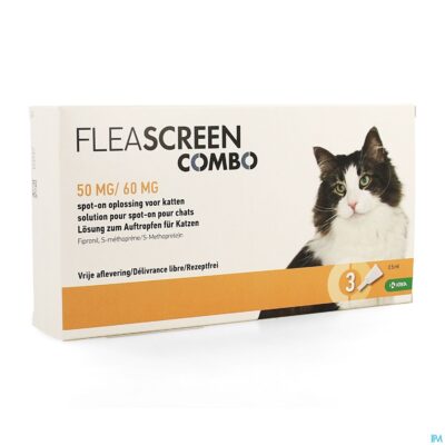 Fleascreen combo 50mg/60mg spot on kat pipet 3