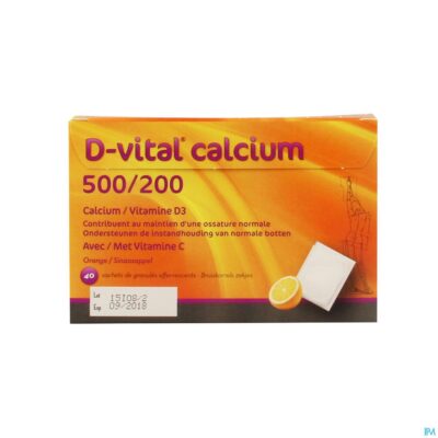 D-vital calcium 500/200 sinaas zakjes 40
