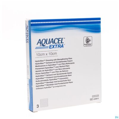 Aquacel extra verb hydrofiber+versterk. 10x10cm 3-2