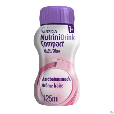 Nutrinidrink compact multi fibre aardbei 4x125ml-2