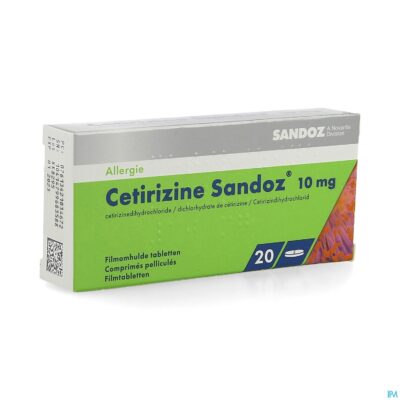 Cetirizine sandoz comp 20 x 10mg
