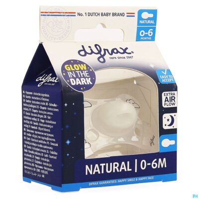 Difrax fopspeen natural 0-6m nacht