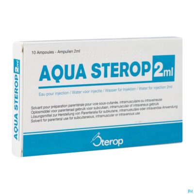 Aqua sterop pour inj solvens amp 10 x 2ml