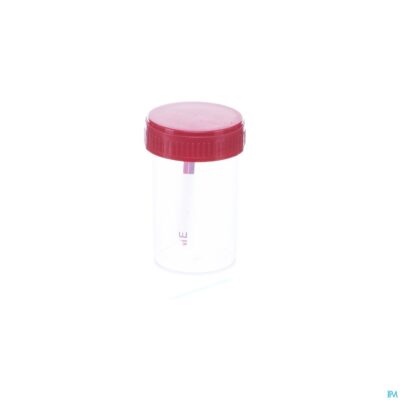 Pot stoelgang deksel+lepel 60ml n/st vf-med-2