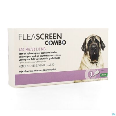 Fleascreen combo 402mg/361,8mg spot on hond pip. 3
