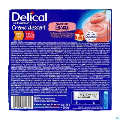 Delical creme dessert la floridine aardbei 4x125g-2